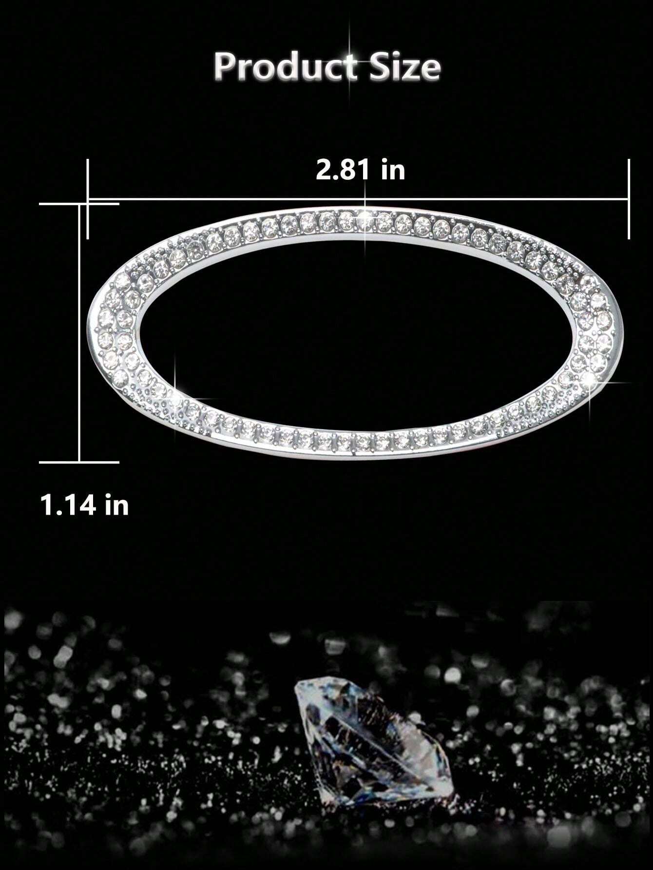 FCV 1Pack Steering Wheel Decal DIY Bling Emblem Sticker Crystal Diamond