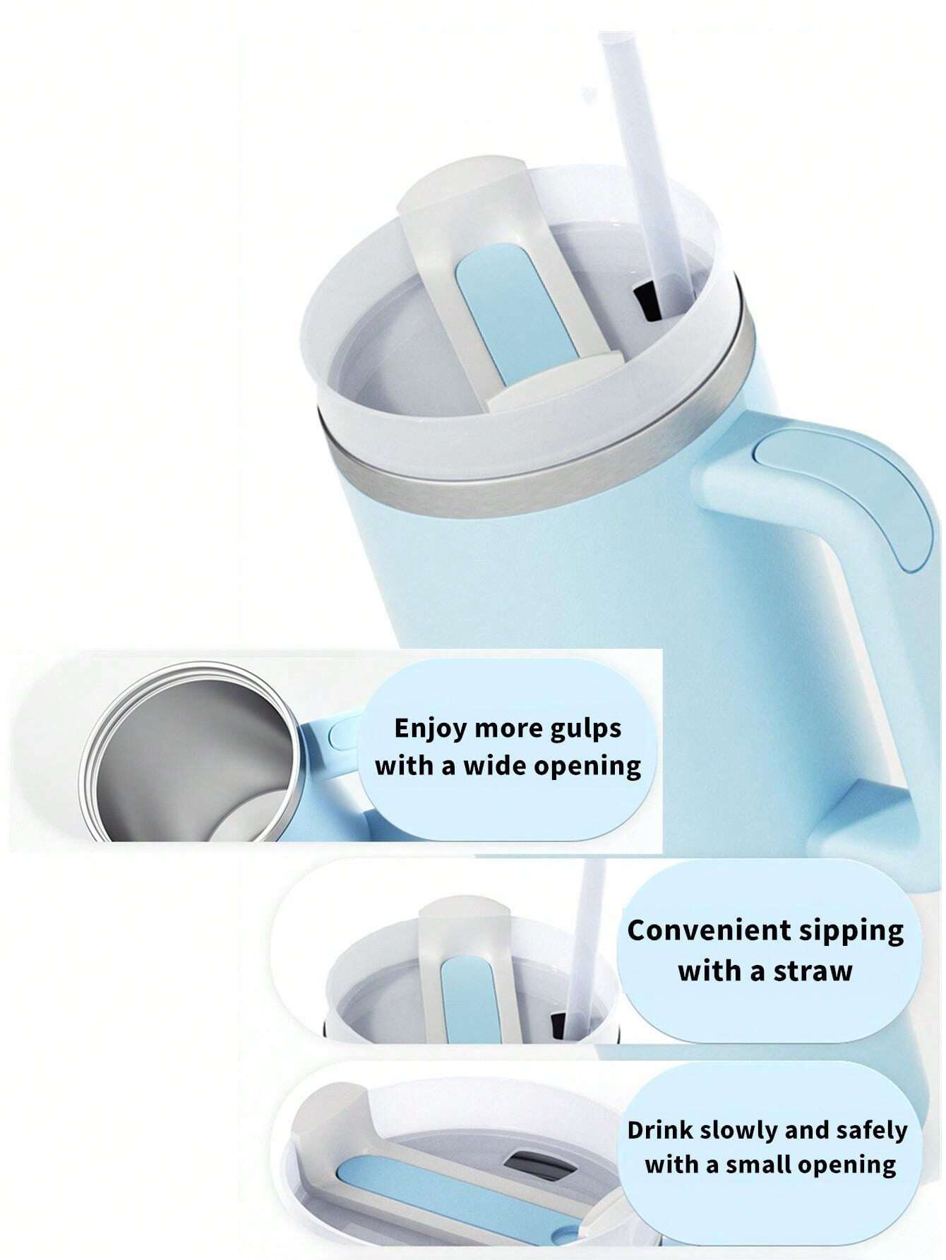 40oz With Handle Straw Cup Thermal Insulation / Cup Lid / Silicone Boot