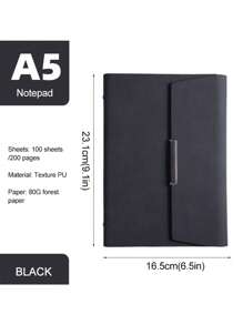 1 Stück Kreatives Loseblatt Notizbuch Mit Dreifach Faltung, Pu Leder Abdeckung Abnehmbar, Exquisiter Business Büro Meeting Journal, Notizblock, Schreibwaren Für Schule, Arbeits Tagebuch - Verschiedenfarbig - Übersicht 11