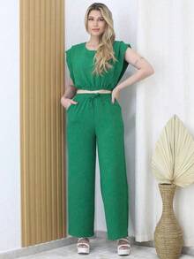 Women Two-Piece Outfits - Màu xanh Bạc hà - Xem 2