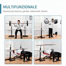 Set 2 Rack Porta Bilanciere in Acciaio, 2 Ganci con Altezza Regolabile, Capacità 150kg, 55x57x105-170cm, Nero - nero - Visualizzare 6