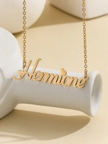 1 chiếc Vòng cổ mặt dây chuyền bằng thép không gỉ vàng phong cách mùa hè 2024 Châu Âu Hoa Kỳ tiếng Anh dành cho phụ nữ đeo trong trường học/lễ hội/tiệc tùng/dịp hàng ngày - Người mẫu nóng bỏng Âu Mỹ/vòng cổ thép không gỉ "Stephanie" tuyệt đẹp và quý phái - Xem 32