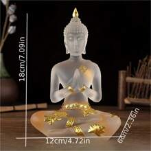 1pc Matte Buddha Statue Ornament, Sculpture Handicraft, Resin Craftsmanship, Zen Decoration, Meditation Sitting Posture, Buddha Statue Home Decoration, Spring Festival Decoration, For Home Room Living Room Office Decor Best - White - View 7