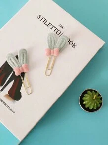 1pc Random Cute Rabbit Shaped Paper Clip, Creative Metal Clip, Stationery For Office Wholesale - Multicolor - View 6