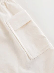 MARC&JANIE 春季青少女圓領長袖連衣裙，配有大口袋 - 白色 - 查看 8