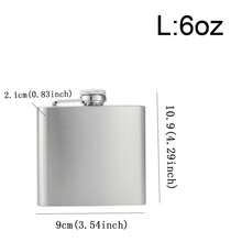 1pc Silver Stainless Steel Outdoor Camping Portable Hip Flask For Liquor - Silver - View 11