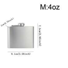 1pc Silver Stainless Steel Outdoor Camping Portable Hip Flask For Liquor - Silver - View 12