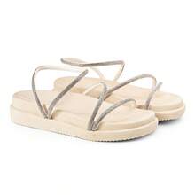 Women Flat Sandals - Màu be - Xem 3