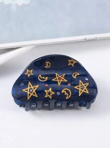 1入半圓形星月點鑽爪式必要夾子,適用於簡單夾子設計時尚又可愛 - 彩色 - 查看 13