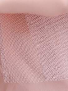 Elegant Satin Lace Waist Bow Decor Dress For Young Girls, Suitable For Birthday Party, Does Not Include Headband