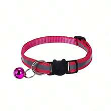 7pcs Ngẫu nhiên Dễ thương Hình con mèo Khóa Phản chiếu Có thể điều chỉnh Cái vòng Pet Với chuông Thích hợp Đối với Mèo Và Chó , Cái cổ Kích thước - Nhiều màu - Xem 8