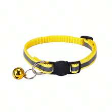 7pcs Ngẫu nhiên Dễ thương Hình con mèo Khóa Phản chiếu Có thể điều chỉnh Cái vòng Pet Với chuông Thích hợp Đối với Mèo Và Chó , Cái cổ Kích thước - Nhiều màu - Xem 4
