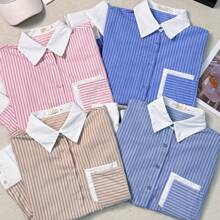 Women Blouses - 淺藍色 - 查看 5