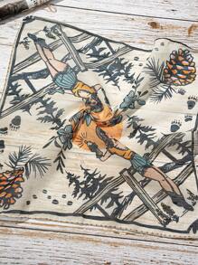 1PC Whiskey & Music Retro Western All-Over Print Bandana Pinup Guitar Player Whisky Musician Bandana Cute Women's Country Music Pattern Gift For Women Elegant Bandana,Hair Band,Head Band Ideal For Dressing Up Your Look - Color - View 3