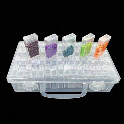 1pc 32-Compartment Square Bead Storage Container With Beads & Jewelry Making Accessories For Handmade Diy, Also Used For Diamond Painting