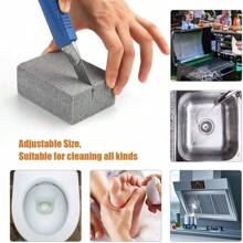 1支石頭清潔刷,可攜帶戶外燒烤烤架刷,磚、石頭和冰磚,戶外廚房燒烤工具 - 灰色 - 查看 2