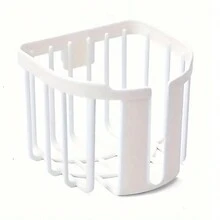 1入免打孔馬桶紙架,馬桶紙盒,掛牆式馬桶紙巾架,轉軸式紙巾盒 - 白色 - 查看 5