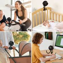 Momcozy Portable Stroller Fan, 27H Ultra-Long Battery Life, Detachable 4 Speed 360°Rotate - Black - View 8