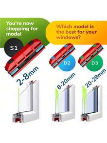 Glider S1 Single Magnetic Window Cleaner Wiper For Single-Glazed Windows Glass - Red - View 2