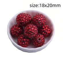 18x20mm 10 Stück Chunky runde bunte Harz Strass Kugelperlen für Bubblegum Halsketten Schmuck - Verschiedenfarbig - Übersicht 13