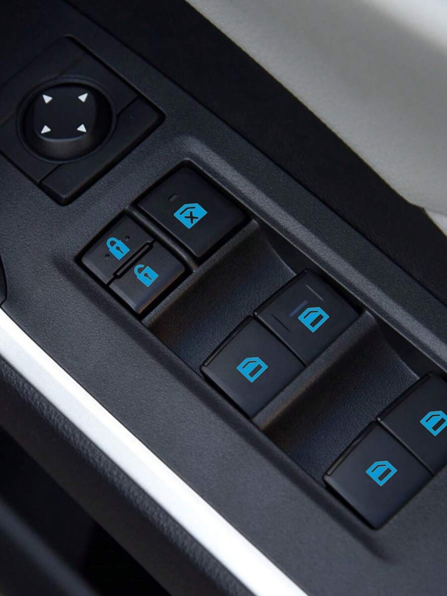 Blue Luminous Car Sticker For Function Keys & Switches Inside The Car