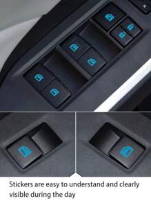 Blue Luminous Car Sticker For Function Keys & Switches Inside The Car