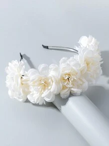 Boho 1pc Hibiscus Flower Design Simulation Headband,Hairband,Hair Hoop Headbands Hair Accessories Head Accessories - Beige - View 2