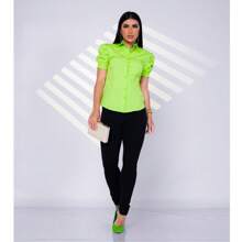 Women Blouses - Lime Green - View 1