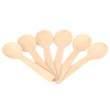 100支/套迷你一次性木制冰淇淋勺，西式婚礼派对甜点勺，厨房用具，学习用品，圣诞礼物 - 杏色 - 查看 10