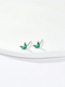 1 Pair Of S925 Pure Silver Hypoallergenic Fashion Simple Multi-Colored Zirconia Horse-Eye Earrings, Small And Cute For Women To Wear Daily Or To Give Daughter's Niece Holiday Gifts