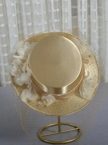 法式時尚帽子,新娘花簪帽,英式女帽,優雅帽子,復古帽子,蝴蝶結帽,生日派對頭飾,宴會禮帽,黑帽,德比帽,賽馬帽,正式帽,大帽,女士帽 - A - 查看 1