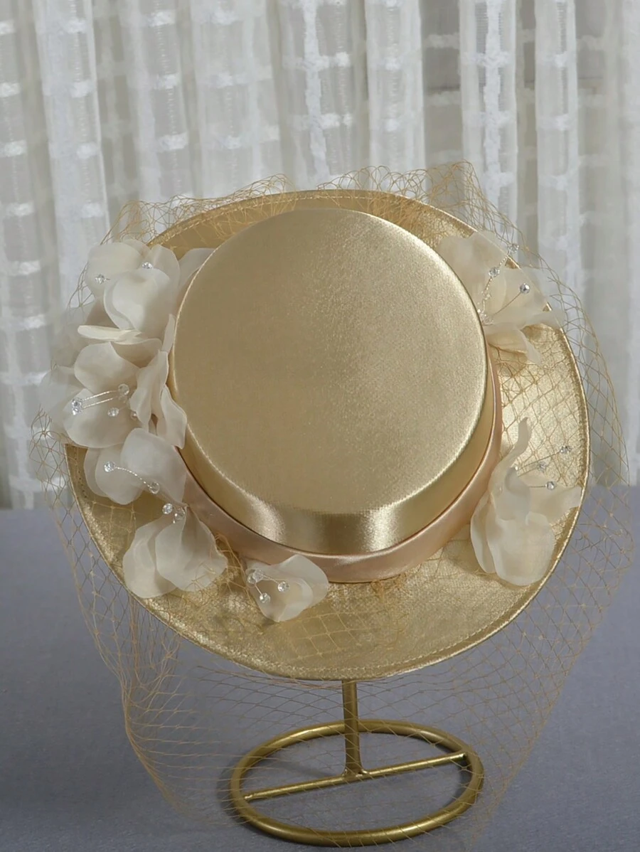 法式時尚帽子,新娘花簪帽,英式女帽,優雅帽子,復古帽子,蝴蝶結帽,生日派對頭飾,宴會禮帽,黑帽,德比帽,賽馬帽,正式帽,大帽,女士帽 - A - 查看 1