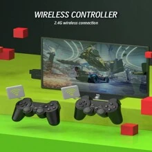 Consola de videojuegos M8 LITE , 128G, 40000 juegos integrados, 2,4G, doble TV, variedad de consolas de juegos clásicas, controladores inalámbricos - Negro - Ver 5