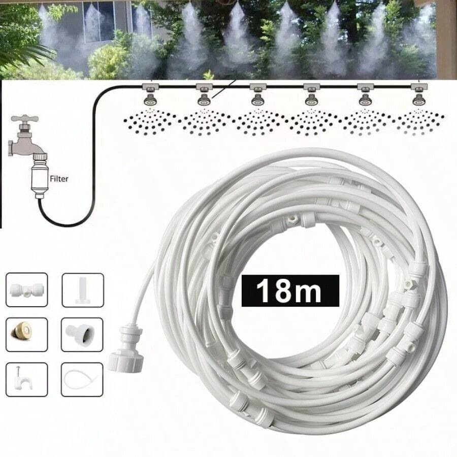 18M Misting Cooling System Fan Cooler Patio Garden Water Mister Mist