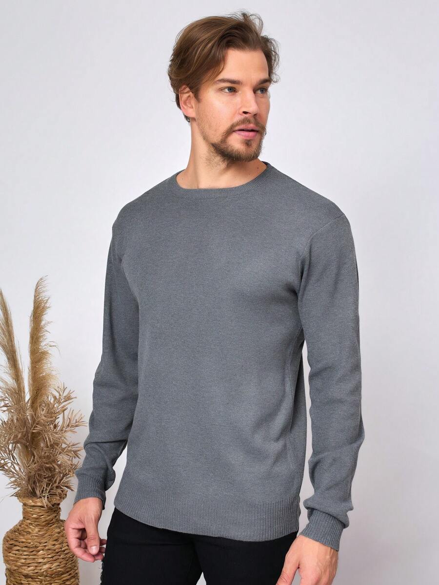 Men Sweaters - สีเทา - ดู 1