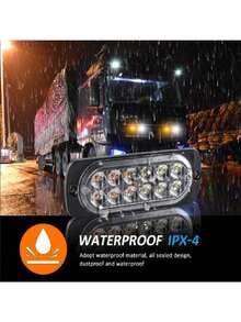 1 Miếng Đèn LED Quán bar 12LED Ô tô/xe hơi Xe tải Nhấp nháy Cảnh báo Đèn hiệu Xe tải Tín hiệu Đèn Ô tô/xe hơi Bên Người đánh dấu Đèn Quán bar 12V-24V Xe tải Đèn - Đỏ - Xem 6