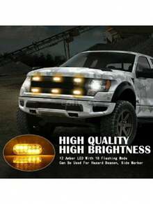 1 Miếng Đèn LED Quán bar 12LED Ô tô/xe hơi Xe tải Nhấp nháy Cảnh báo Đèn hiệu Xe tải Tín hiệu Đèn Ô tô/xe hơi Bên Người đánh dấu Đèn Quán bar 12V-24V Xe tải Đèn - Đỏ - Xem 7