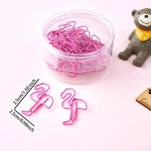 24入組創意火烈鳥形狀的金屬書針書籤,適用於辦公室和學校用品 - 彩色 - 查看 3