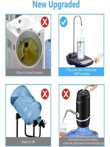 Dispensador eléctrico de agua recargable por USB, - Negro - Ver 6