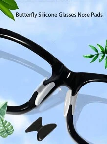 10 miếng đệm mũi chống trượt bằng silicon hình con bướm có chức năng tăng chiều cao và giảm áp lực cho kính phụ kiện dành cho nữ - Miếng đệm mũi bướm - Xem 3