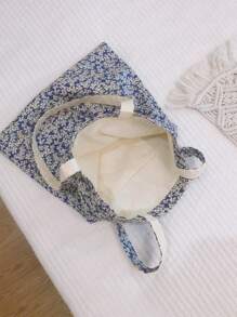 花卉紋織帆布手提包,耐磨,大容量,適用於健身、工作和學校 - 彩色 - 查看 6