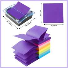 8 Pack Pop-Up Sticky Notes 3x3 Inches, Bright Colors Super Sticky Notes, Clean Removal, ,50 Sheets/Pad - Multicolor - View 3