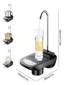 Dispensador eléctrico de agua recargable por USB, - Negro - Ver 8