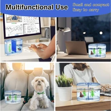 Mini Plastic Fish Tank For Aquarium Hobbyist, With Separation Box, Suitable For Shrimp, Crab, Seaweed Ball, Etc. - Blue - View 4