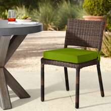 Downluxe Outdoor Chair Cushions For Patio Furniture, Waterproof Square Corner Memory Foam Patio Chair Cushion With Adjustable Ties And Portable Handle, 19" X 19" X 3" - Green - View 8