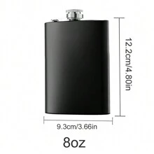 1pc Black Stainless Steel Hip Flask For Outdoor Camping Portable Liquor Bottle