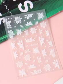 2 Chiếc Camellia Miếng Dán Móng Tay Hoa Mộc Lan Trắng Thanh Lịch Năm Cánh Hoa Charm Cưới Thiết Kế Móng Tay Đề Can Trang Trí Dán Móng Tay DIY - trắng - Xem 5