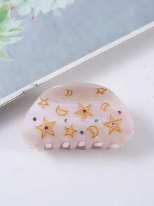 1入半圓形星月點鑽爪式必要夾子,適用於簡單夾子設計時尚又可愛 - 彩色 - 查看 16