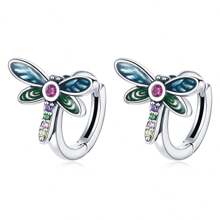 WOSTU 1pair 925 Sterling Silver Spring Fashion Earring Series Dragonfly Bird Or Butterfly Insect Animal Earrings For Women Fine Jewelry Gift