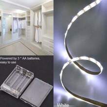 电池供电，白光（不含内置电池）LED 5V 非防水灯条，自粘灯条，适用于鞋柜、衣柜、厨房装饰、电视背景墙、走廊、镜子等场景。 - 白色 - 查看 6